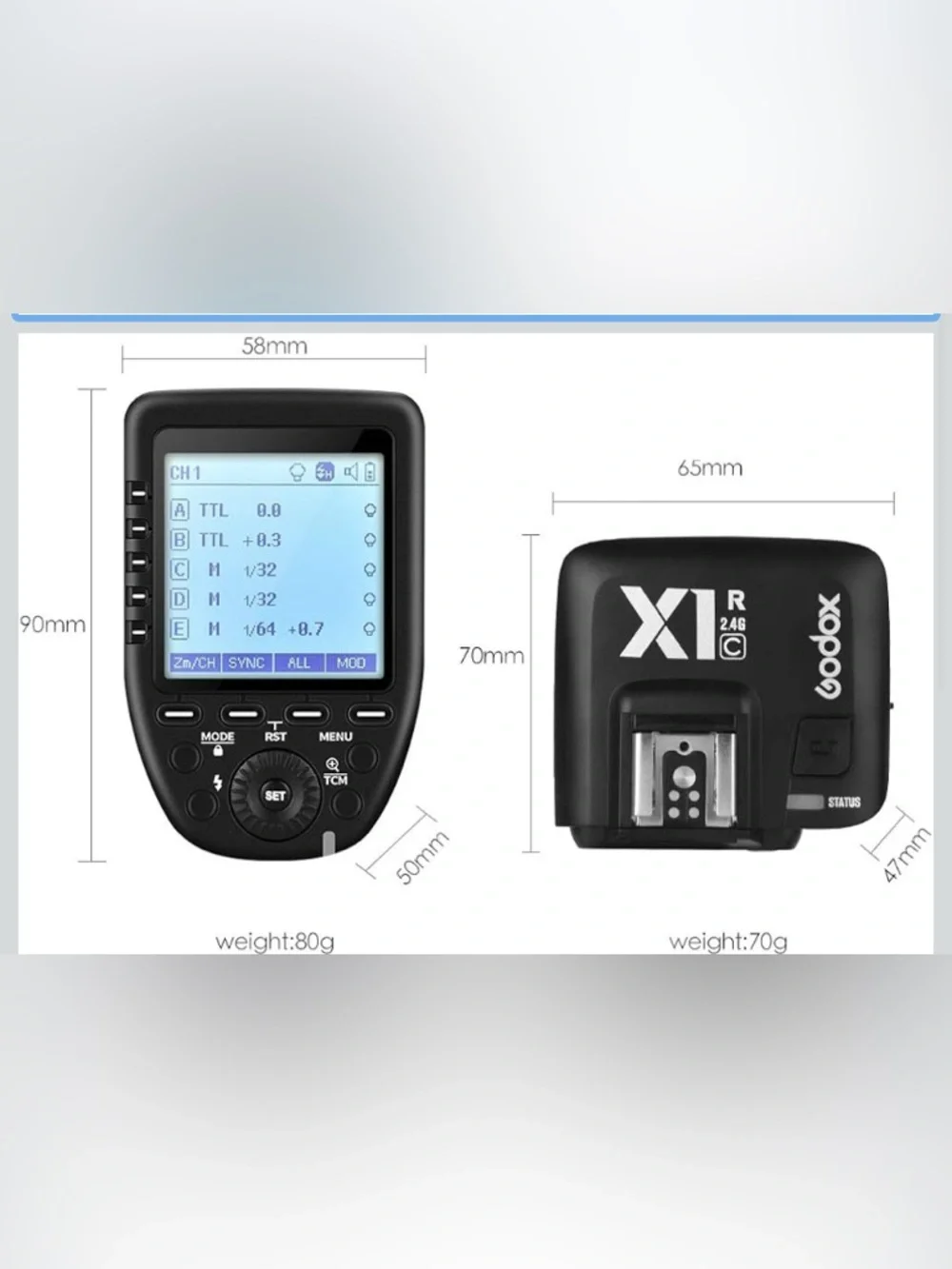 Wireless Camera Flash Trigger with LCD Screen - Black